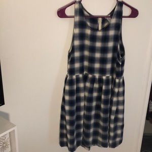 Blue and Black Plaid Skater Dress
